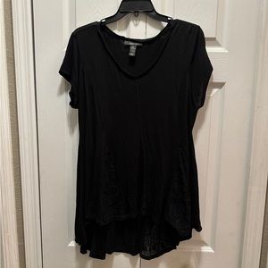 Women’s size medium high low tunic top with lace trim